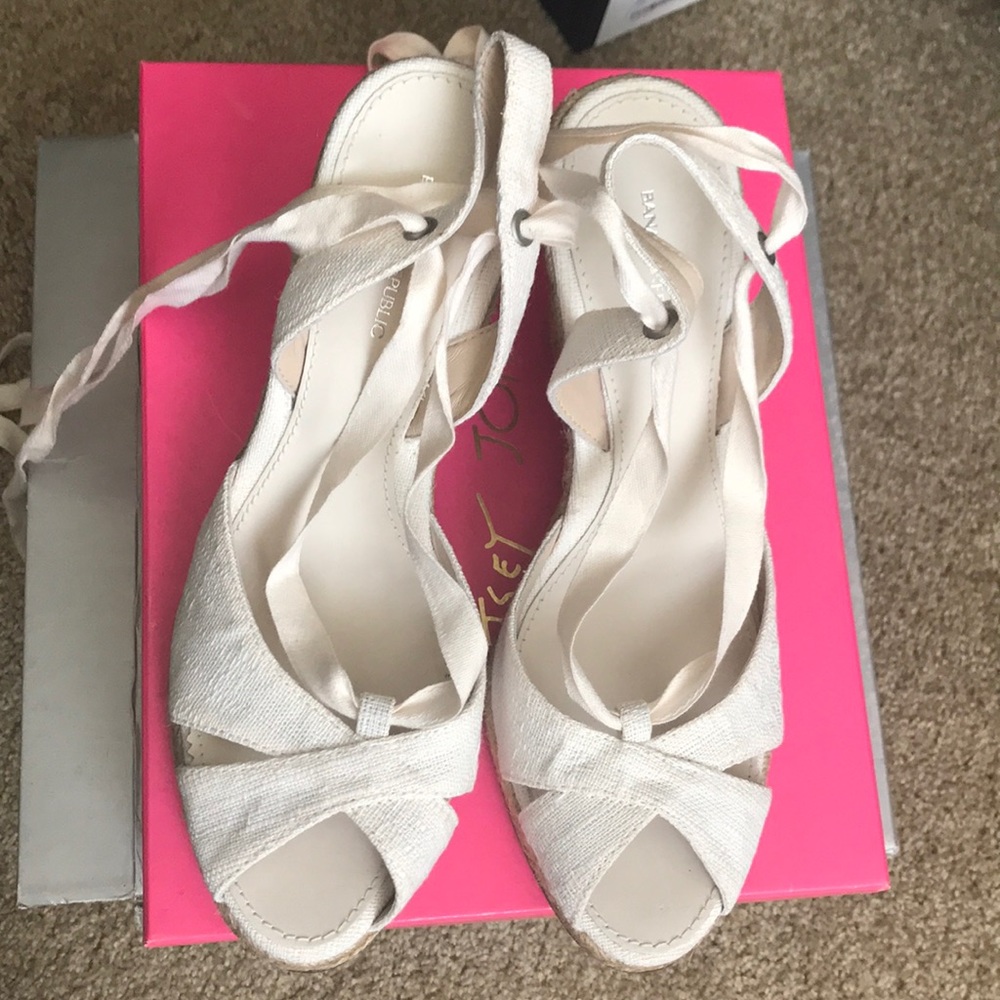 Cream wedge Sandals